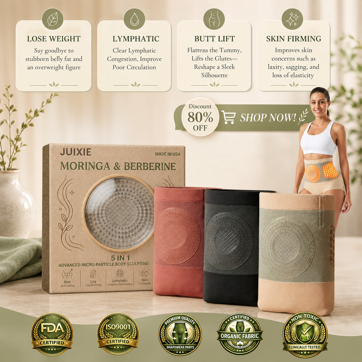 2026 Moringa & Berberine Sculpting Shorts